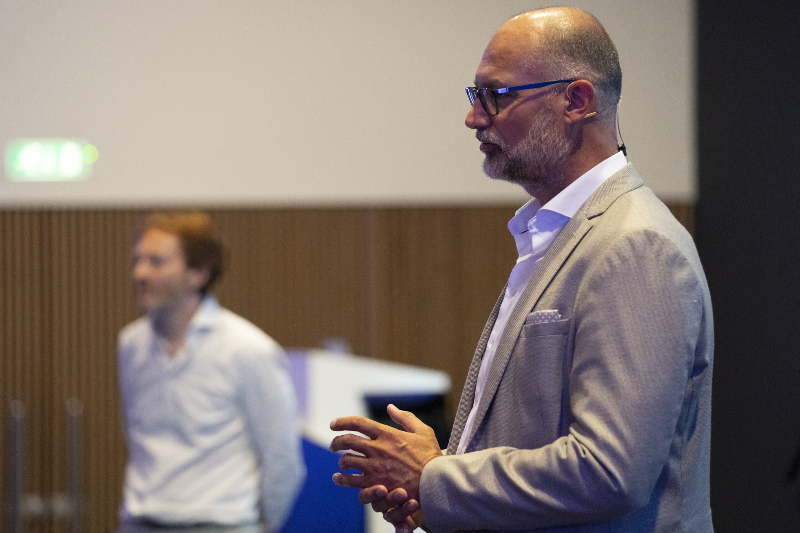 Arno Gerrits tijdens het DEI jaarevent Coopetition. Foto: Thijs Rooimans