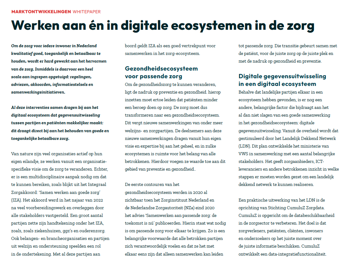 Whitepaper zorg in ITeX Jaarboek