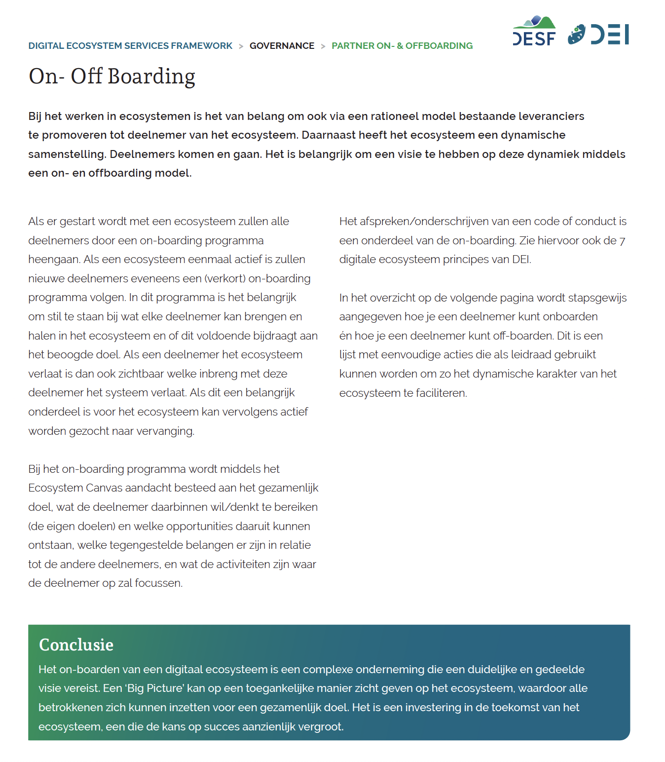 Deliverable On-Off Boarding