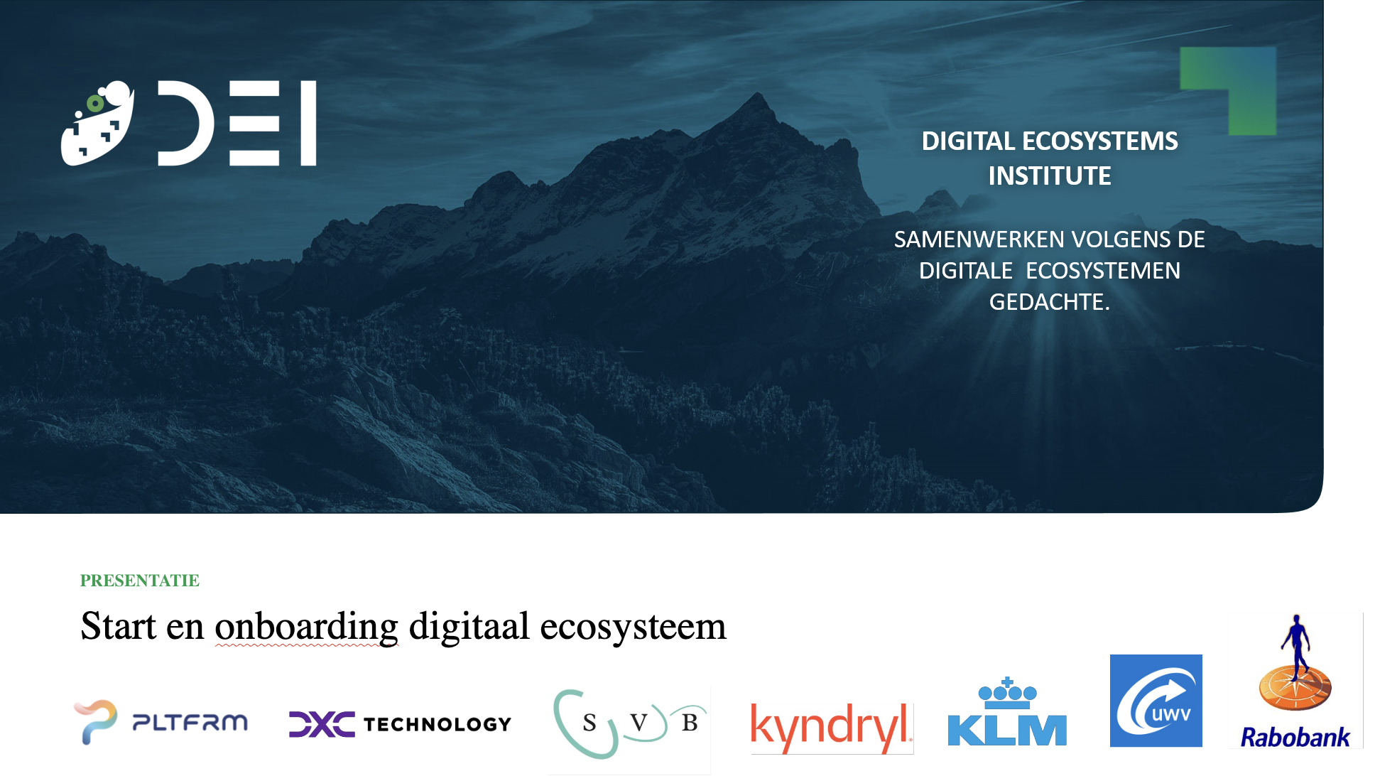 Start en onboarding digitaal ecosysteem 