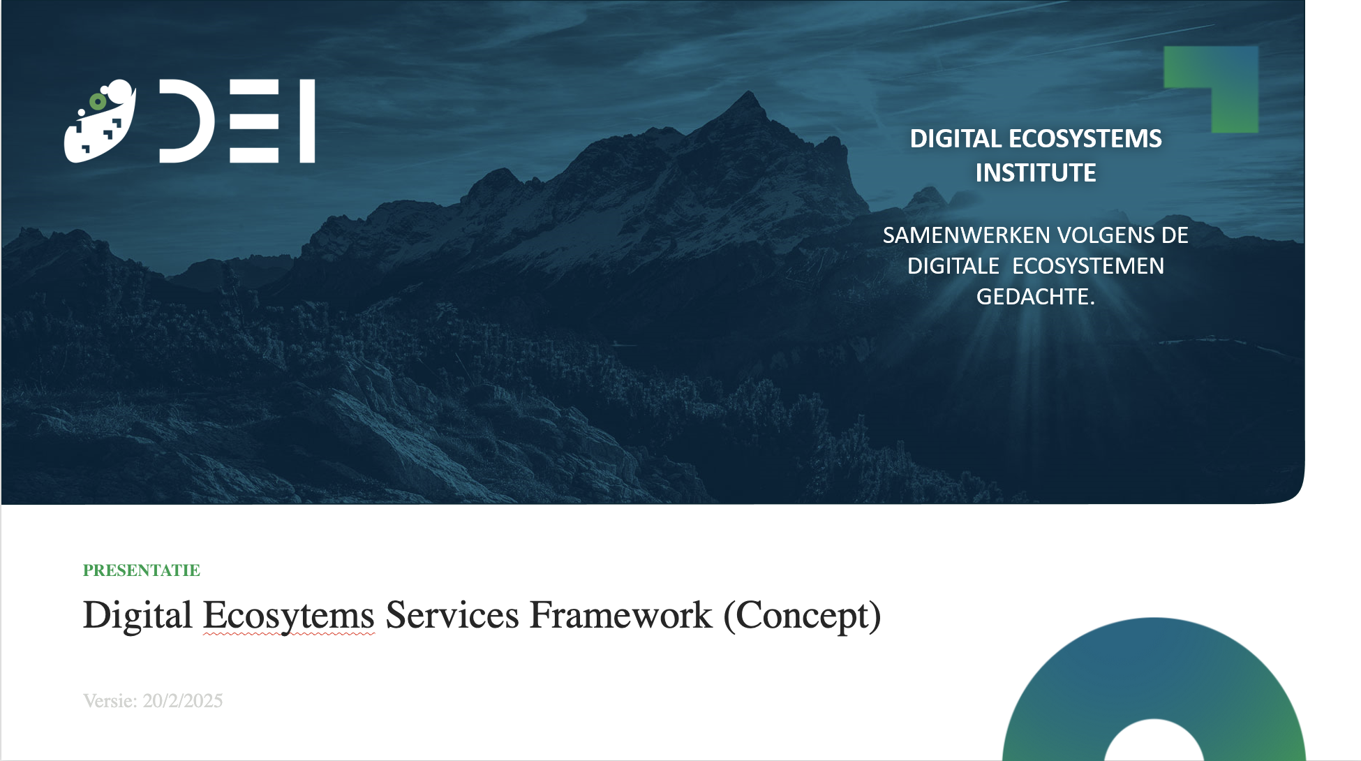 Digital Ecosytems Services Framework (Concept) 